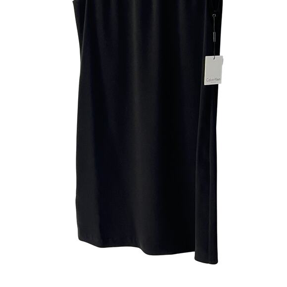 CALVIN KLEIN WOMENS SIZE 10 SEQUIN KNIT YOKE CAP SLEEVE SHIFT DRESS BLACK NEW - Picture 5 of 12